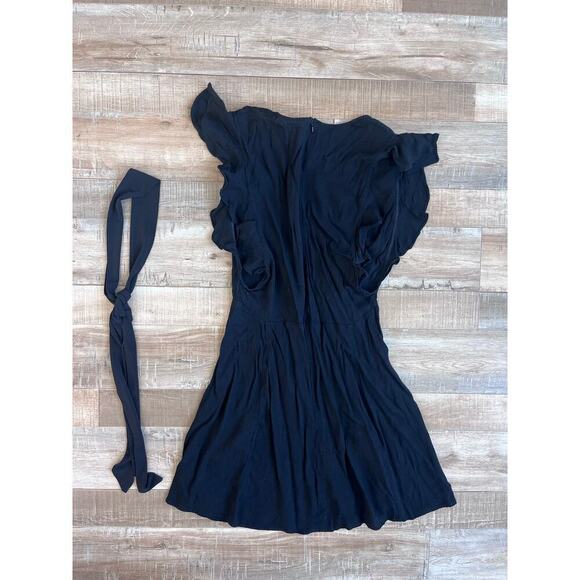 Reformation Tunisia Black Ruffle Dress Size 4 - Picture 4 of 5